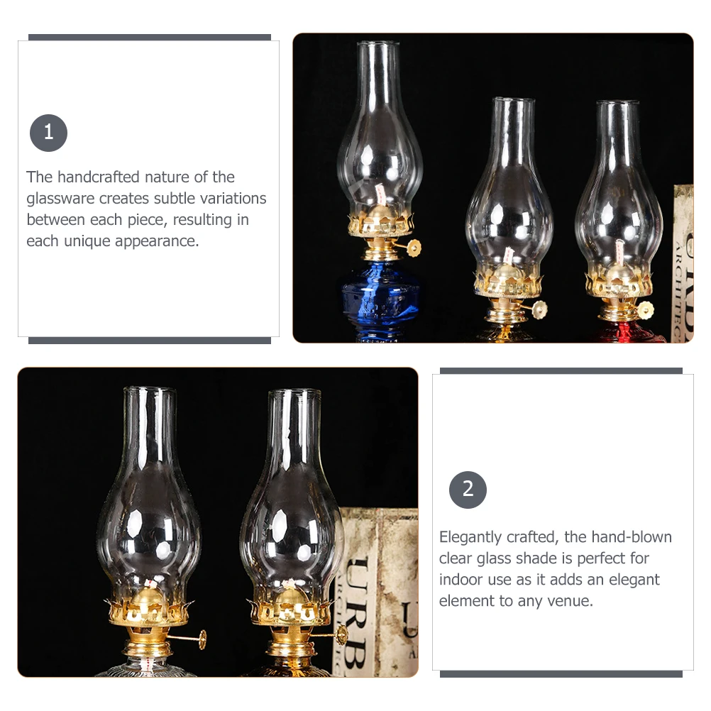 

Glass Lampshade Tiny Oil Chimney Kerosene Globes for Replacement Kerosine Small Accessories Lanterns Cover