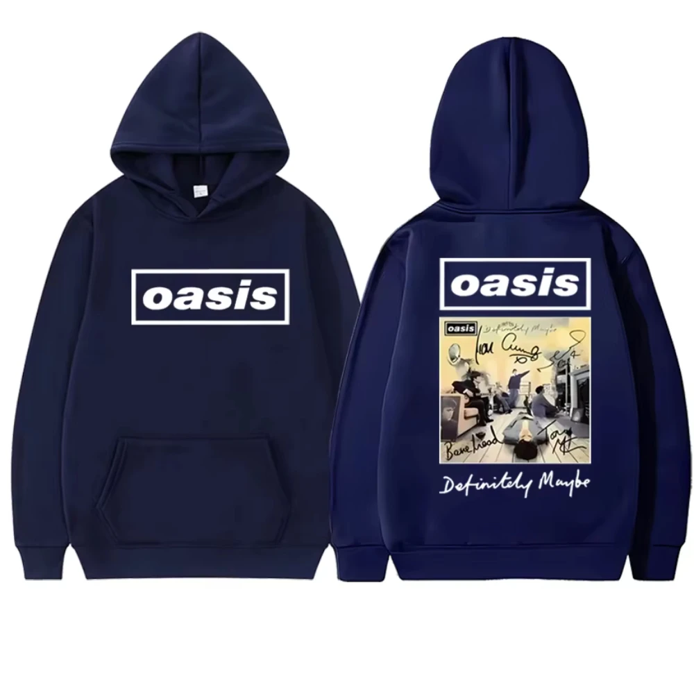 2026 Hot Sale British Rock Band Oasis Graphic Double Sided Printed Hoodie Men Women Fleece Autumn Winter Hip Hop Male Sweatshirt