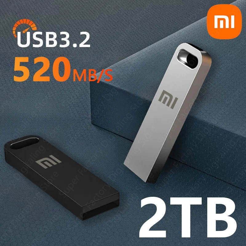 Xiaomi 2TB Flash Drive USB 3.2 Super High Speed Transfer Metal Mini U Disk Pen Drive Type C Memory Waterproof Disk SSD U Drive