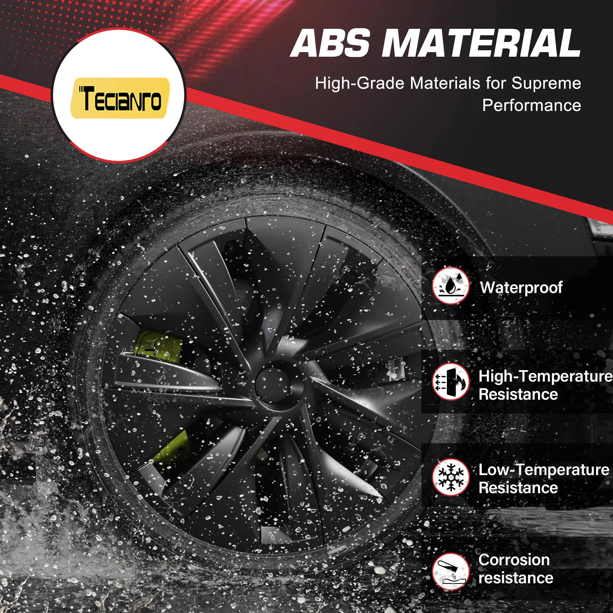 19 Inch Wheel Covers for Tesla Model Y 2021-2024, Hubcaps for Tesla Model Y,Accessories 2024 for Tesla Model Y,Matte Black