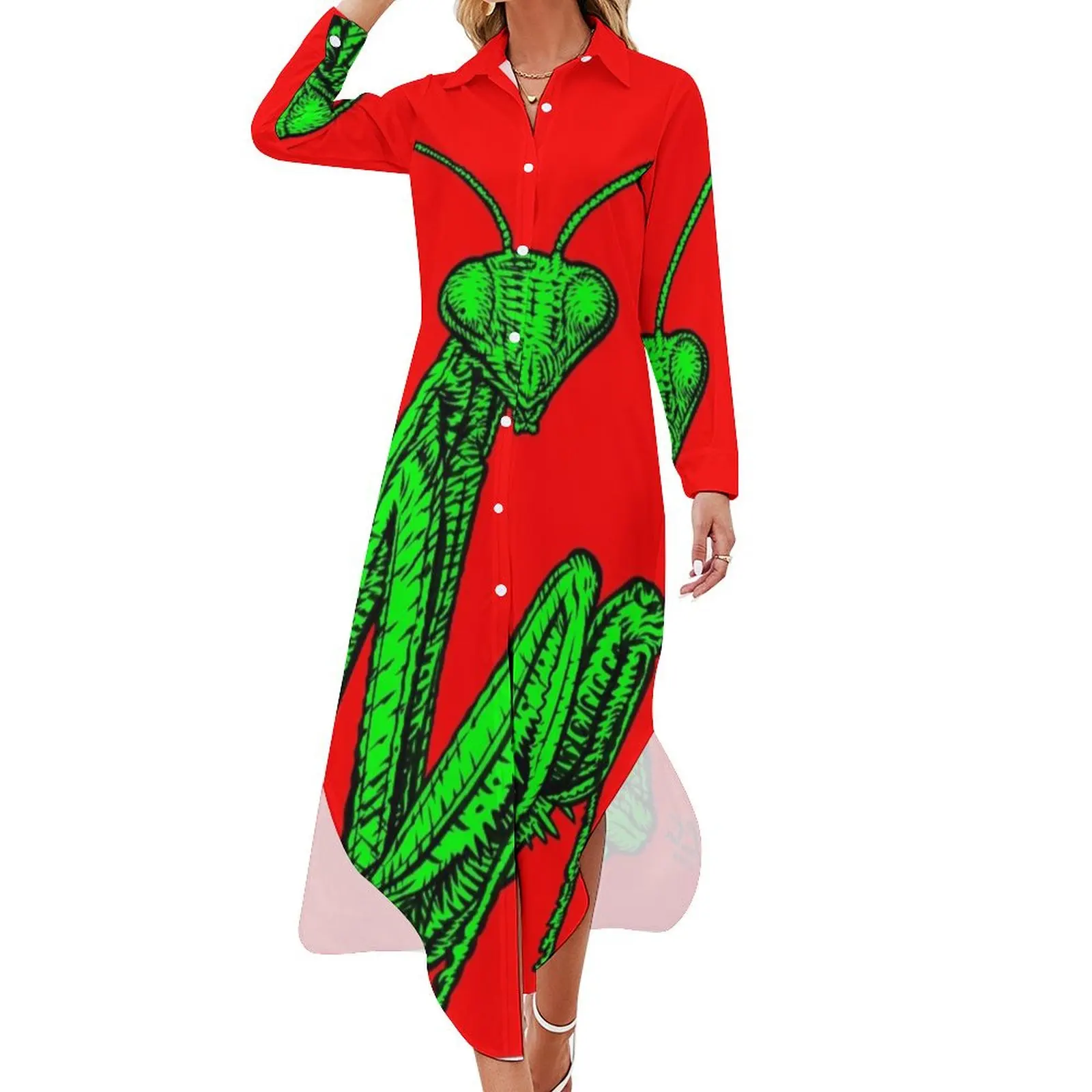 

PRAYING MANTIS .4 Long Sleeved Shirt Dress summer dress woman 2024 prom dress women's summer 2024