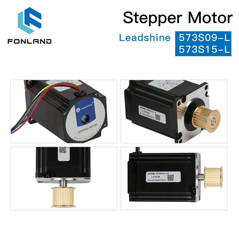 FONLAND Leadshine 3 Phase Stepper Motor 573S09-L 573S15-L For NEMA23 5.8A Length 76mm Shaft 8mm