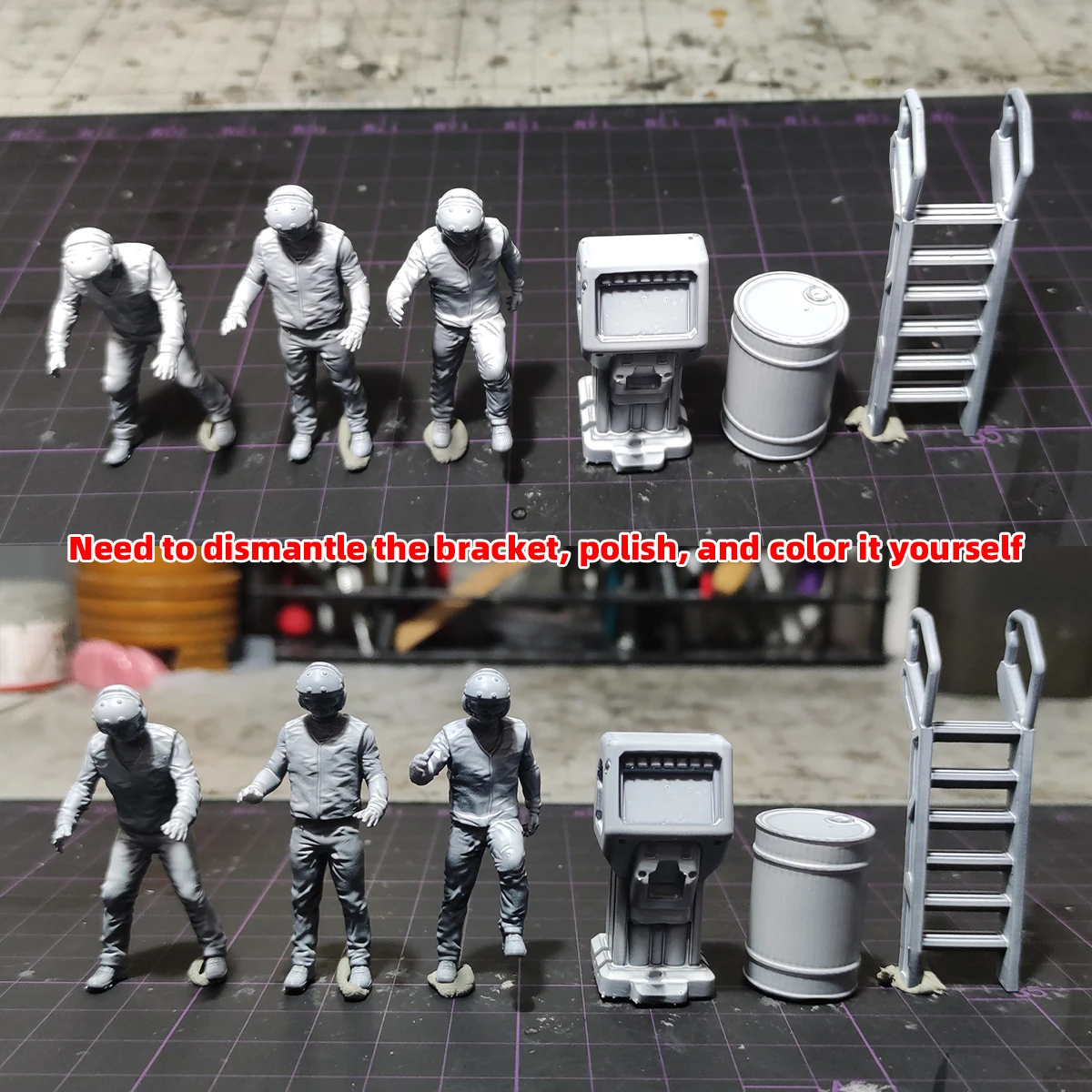 1/35 1/48 1/60 1/72 1/100 1/144 Modellbausatz 3D Harz Miniatur Soldatenfiguren Diorama Unbemalte Bodenbesatzung DIY für Gundam – Detail 5