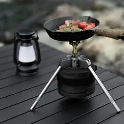 Camping Stove Tripod Holder Adjustable Height Gas Stove Support Aluminum Alloy Flat Gas Furnace Claw Support Camping accessories