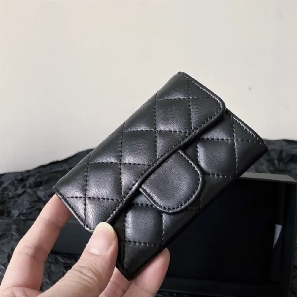 Top Quality Business Leather Card Holder Bag Luxury Brand Fashion For Women Classical Genuine Sheepskin Cowhide Credit Holder