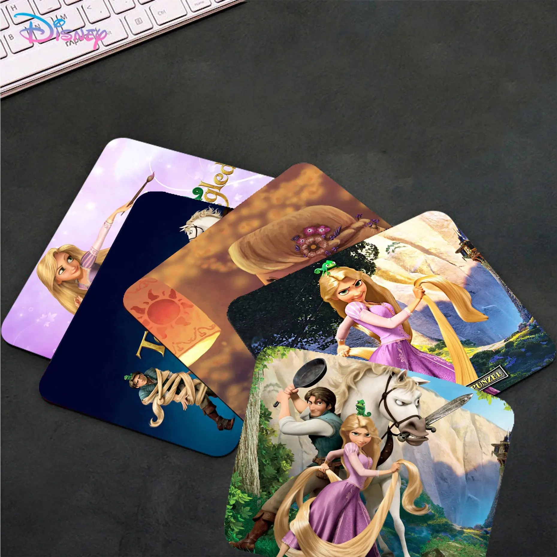 Disney Tangled Rapunzel princess Mousepad Custom Skin Desktop Desk Mat Kawaii Gaming Accessories Writing Pad Padmouse Desk Play