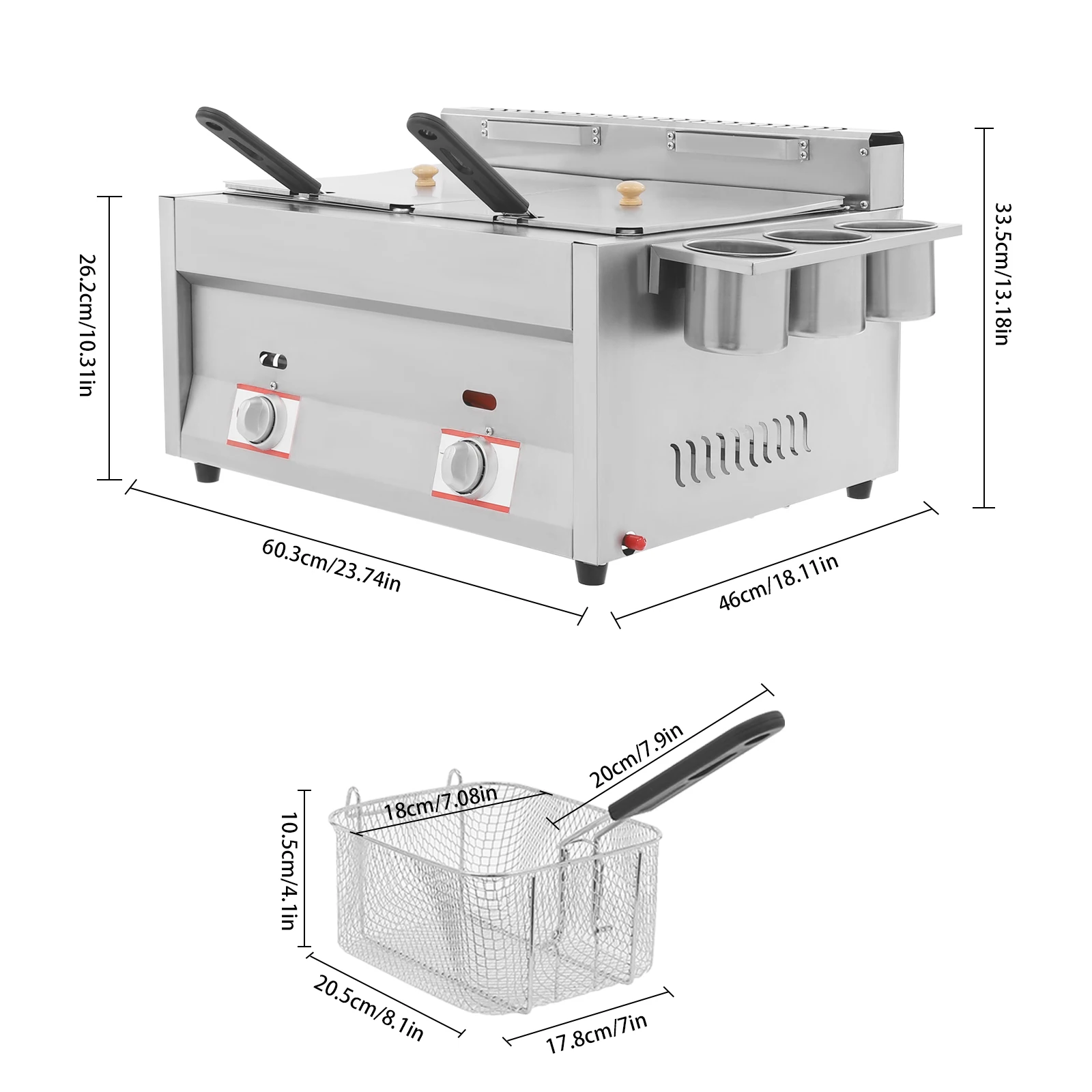 kitchen accessories-Commercial Deep Fryer: Quick Heat-Up, Dual Tank Large Capacity, Efficient and High-Quality Cooking