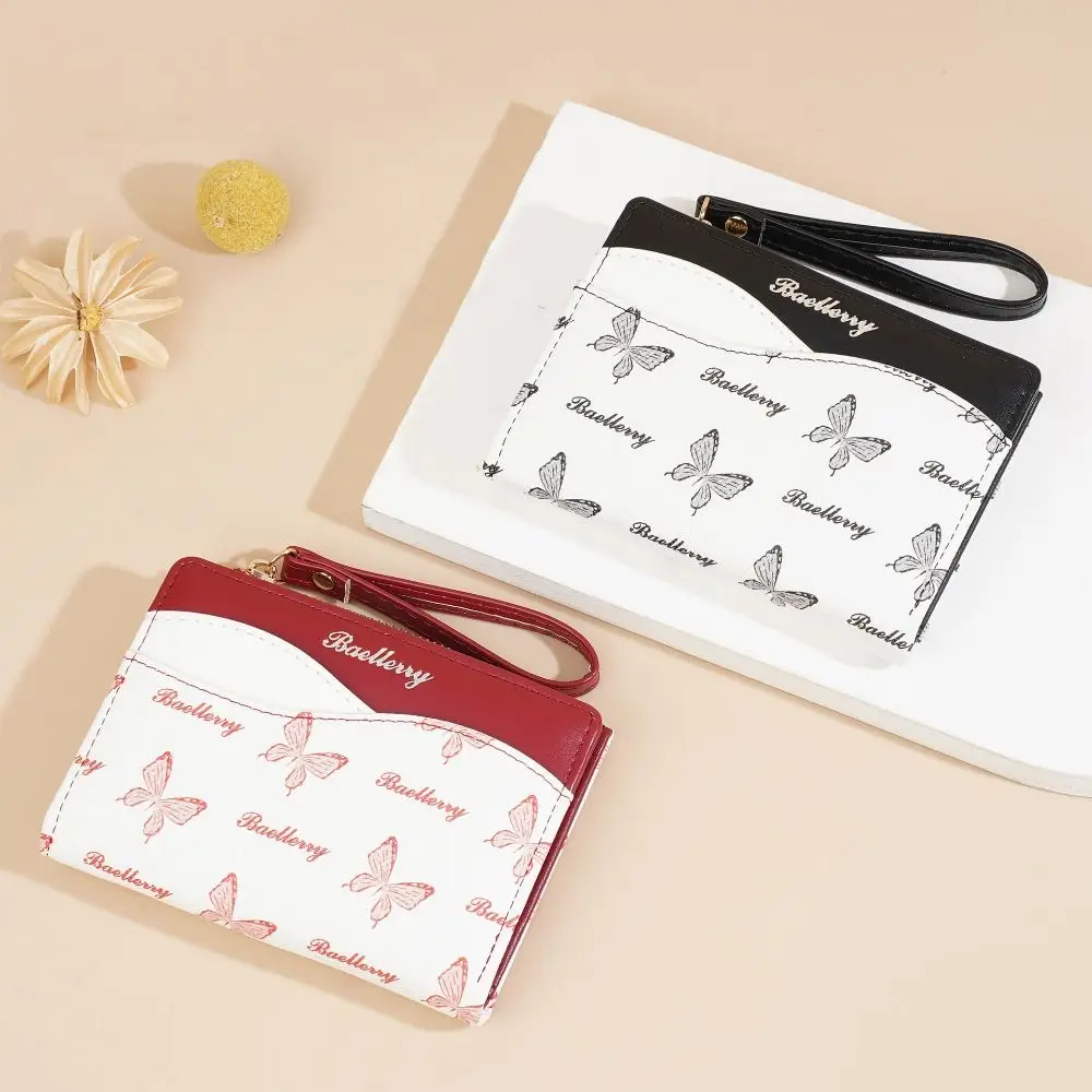 

Fashion PU Leather Women's Wallet 2 Folds Anti-theft Mini Coin Pocket Waterproof Portable Zipper Coin Purse Travel