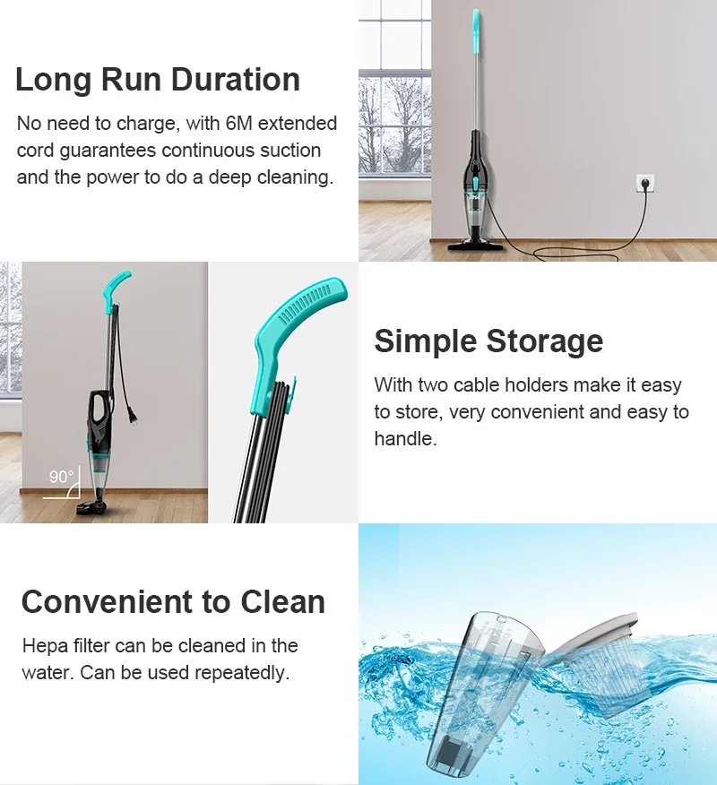 INSE R3S/R6X Corded Vacuum Cleaner Handheld Stick Vacuum Powerful 3 in1 Lightweight Vacuum Cleaners for Home Hard Floor Pet Hair