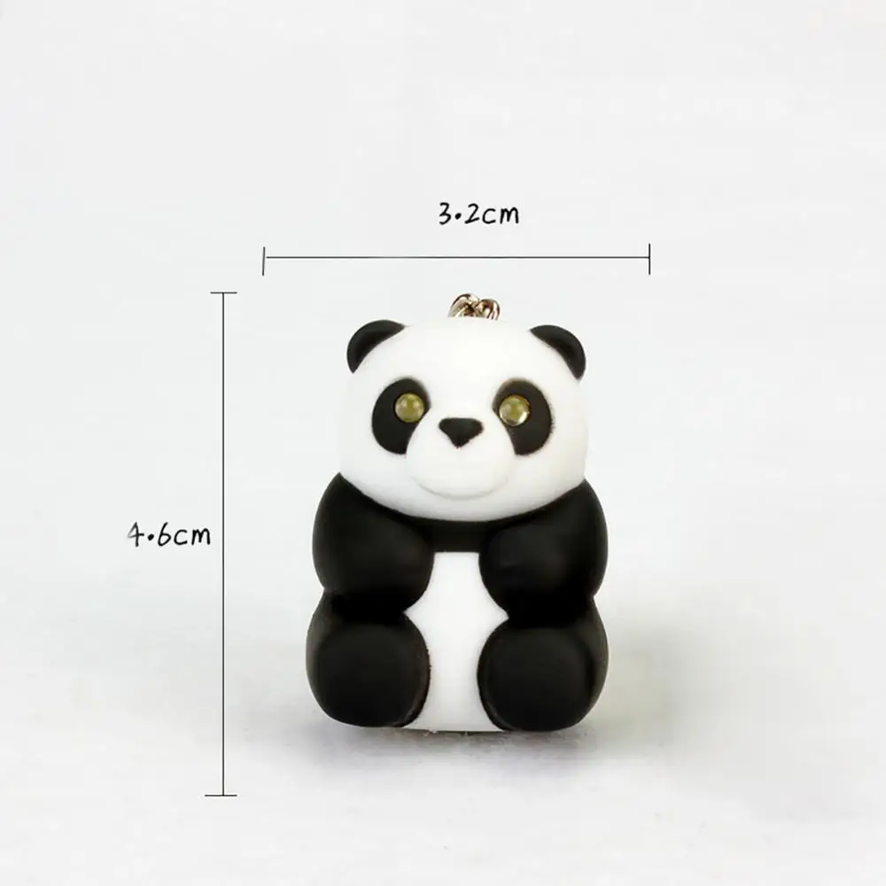 Cute Panda LED Sound Keychain Key Ring Pendant Car Handbag Hanging Decor Gift Bag Charm Accessories Car Keyholder Llaveros 키링