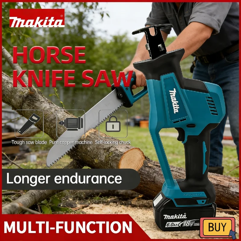 

Makita Power Tool Brushless Electric Reciprocating Saw Cordless Rechargeable Wood DJR189 Metal Cutting Saw Portable
