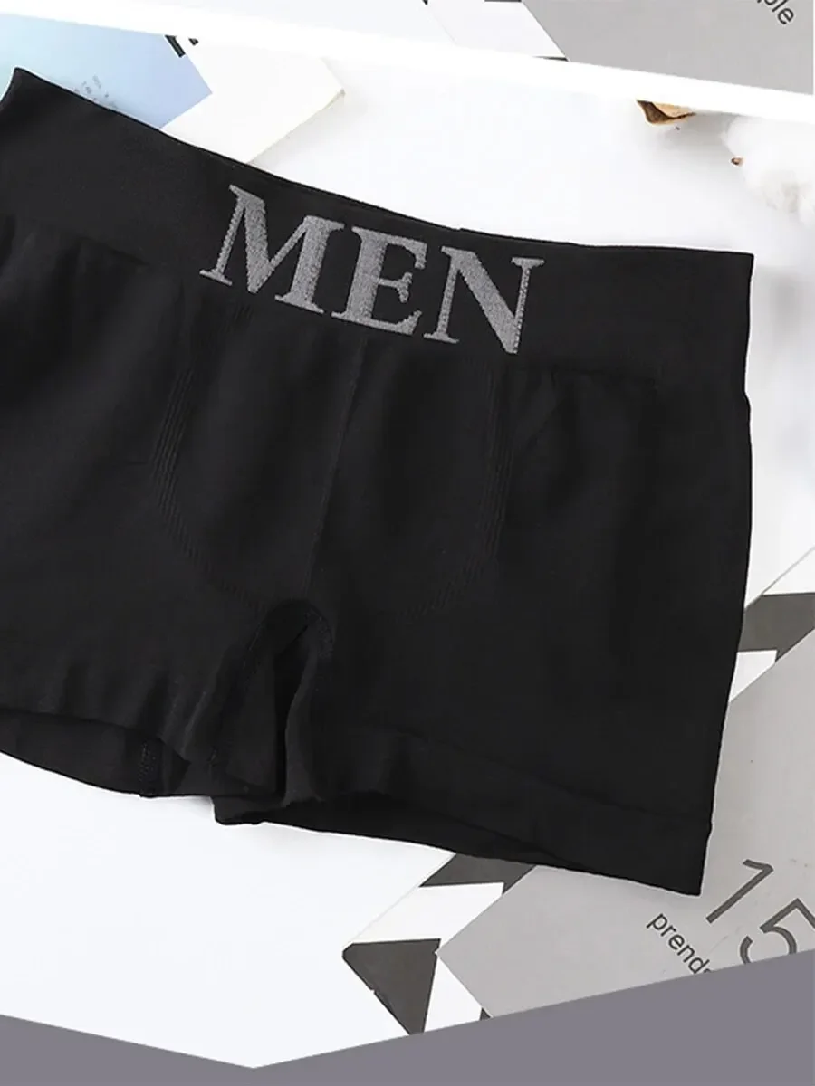 5-piece set of men's high elasticity solid color comfortable flat underwear breathable square underwear