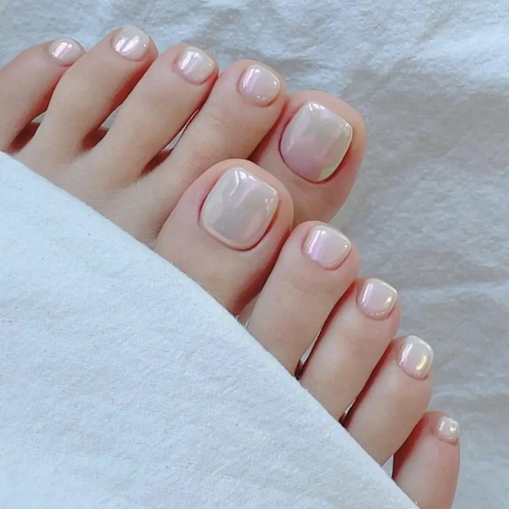 Unhas falsas francesas simples, borda branca, rosa, unhas quadradas curtas, pontas de unhas completas para mulheres e meninas, 24 peças