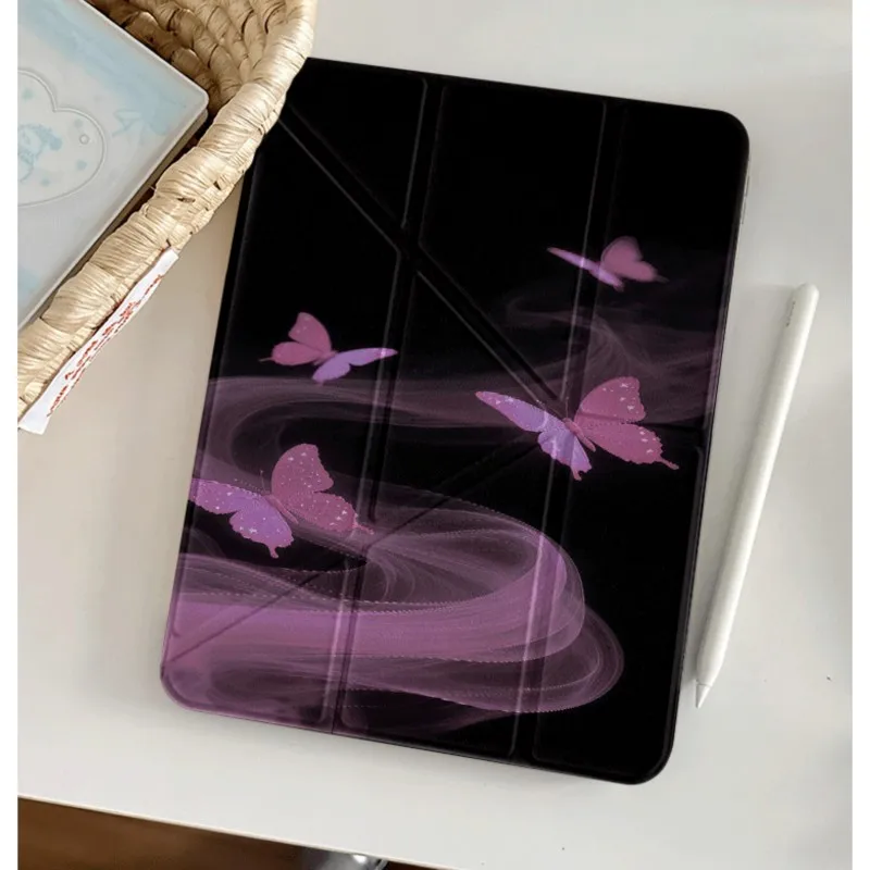 INS Style Dreamy Butterfly Tablet Case Purple Smoke for Huawei MatePad Pro 10.8 11 SE 11 10.95 11.5S Air 11.5/12 Pro 12.2 Cover