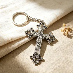 1pcs Vintage Goth Cross Keychain Car Women Men Bag Accessories Jewelry Gifts Keyrings Wholesale Holder
