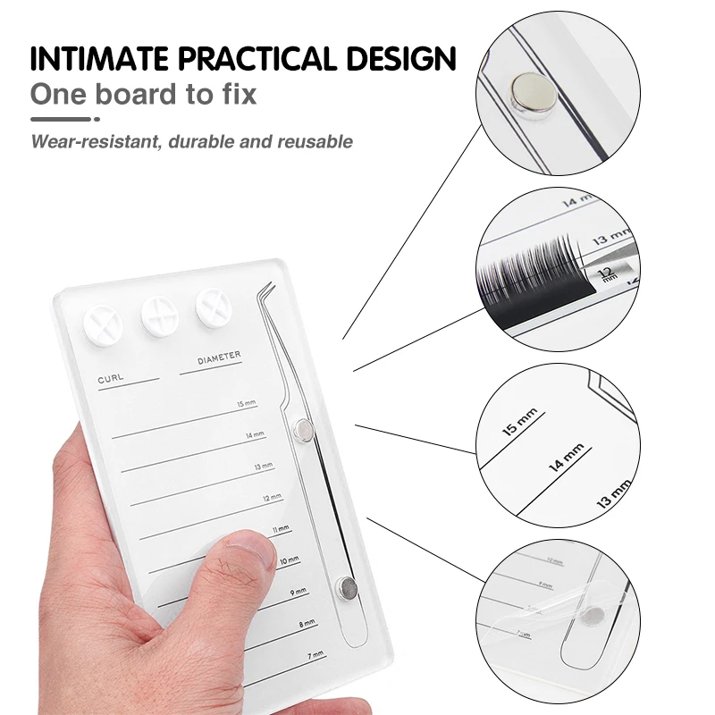 رمش تمديد مقياس حامل المغناطيسي الاكريليك لاش المجلس مع الغراء البليت كوب الرموش الصناعية وسادة لاش أدوات ماكياج