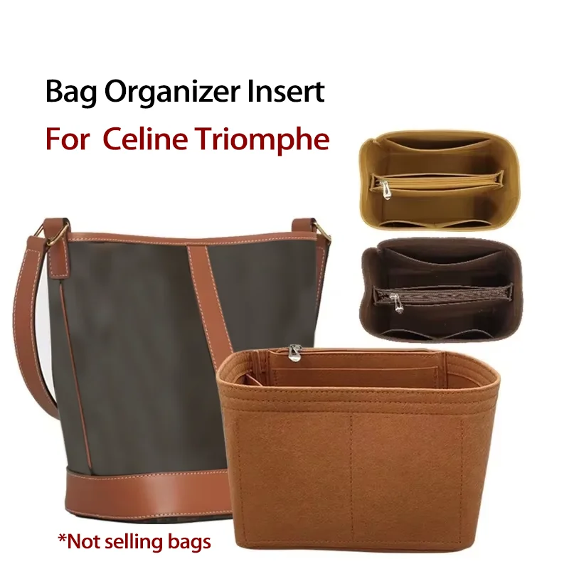 Felt Insert Organizer  For C-line Triomphe Bucket Cosmetic Bag Handbag Shaper Bag Makeup Travel Inner Purse