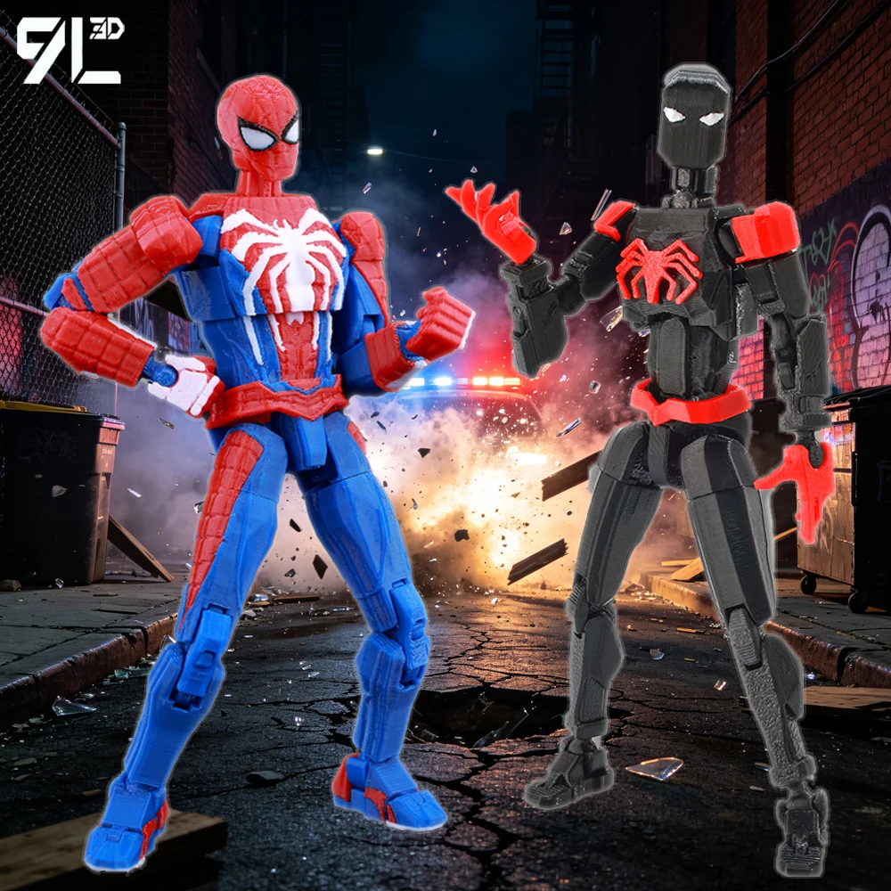 9L3D Printed Dynamic Web-patterned Warrior Red Blue Black Red Cool Battle Suit Swift Mysterious Hero Model Dummy13 Lucky13 Gifts