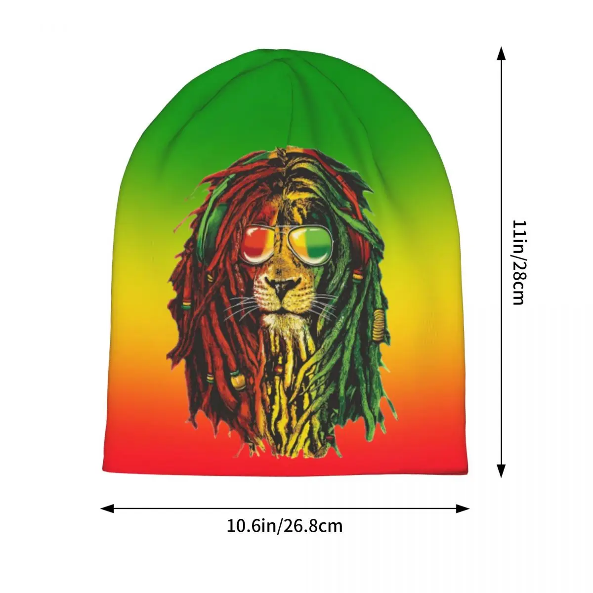 Fashion Rasta Dreadlock Lion Of Judah Bonnet Knitted Hat Merch Winter Warm Jamaica Reggae Colors Rastafari Skullies For Rastaman