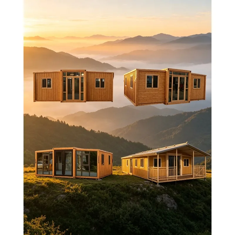 Folding Container House Foldable 2 3 Bedrooms Mobile Modular Expandable Prefab Container House Tiny Home Mobile