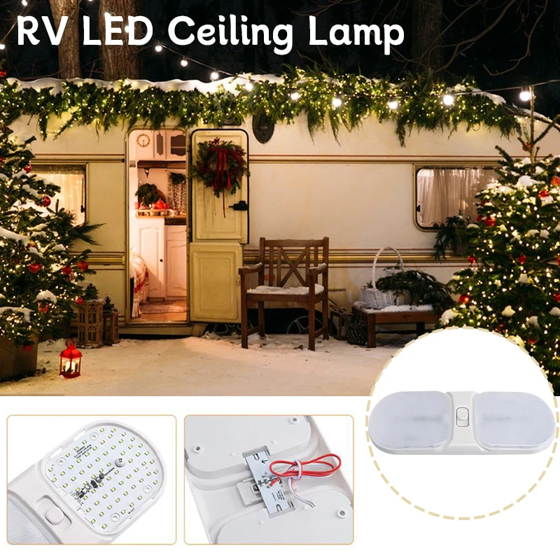 Highlight Variable Light with Three Colors RV LED Ceiling Lamp Electrodeless Dimming Cab Reading Light 12-24V Compartment Light