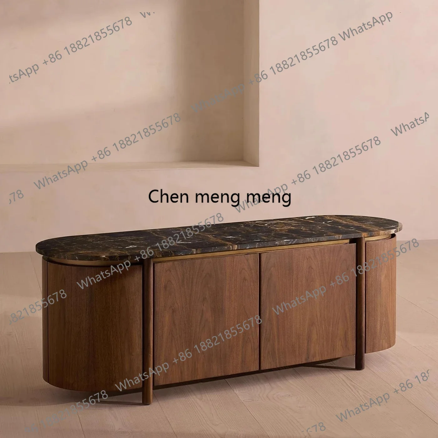 Medieval style solid wood sideboard, tea, wabi-sabi style storage, French retro entryway standing cabinet