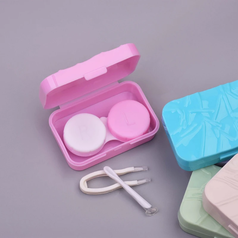 Colorful Contact Lens Case Set, Small Portable Immersion Storage Kit, Mini Contact Lenses Box Soak Storage Box