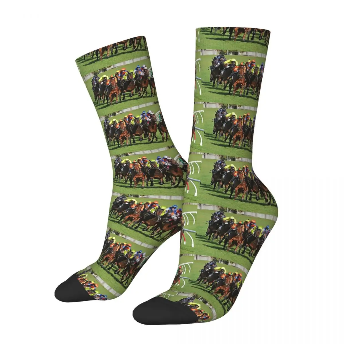 Horse Racing Action Socks Harajuku Super Soft Stockings All Season Long Socks Accessories for Man's Woman's Birthday Present