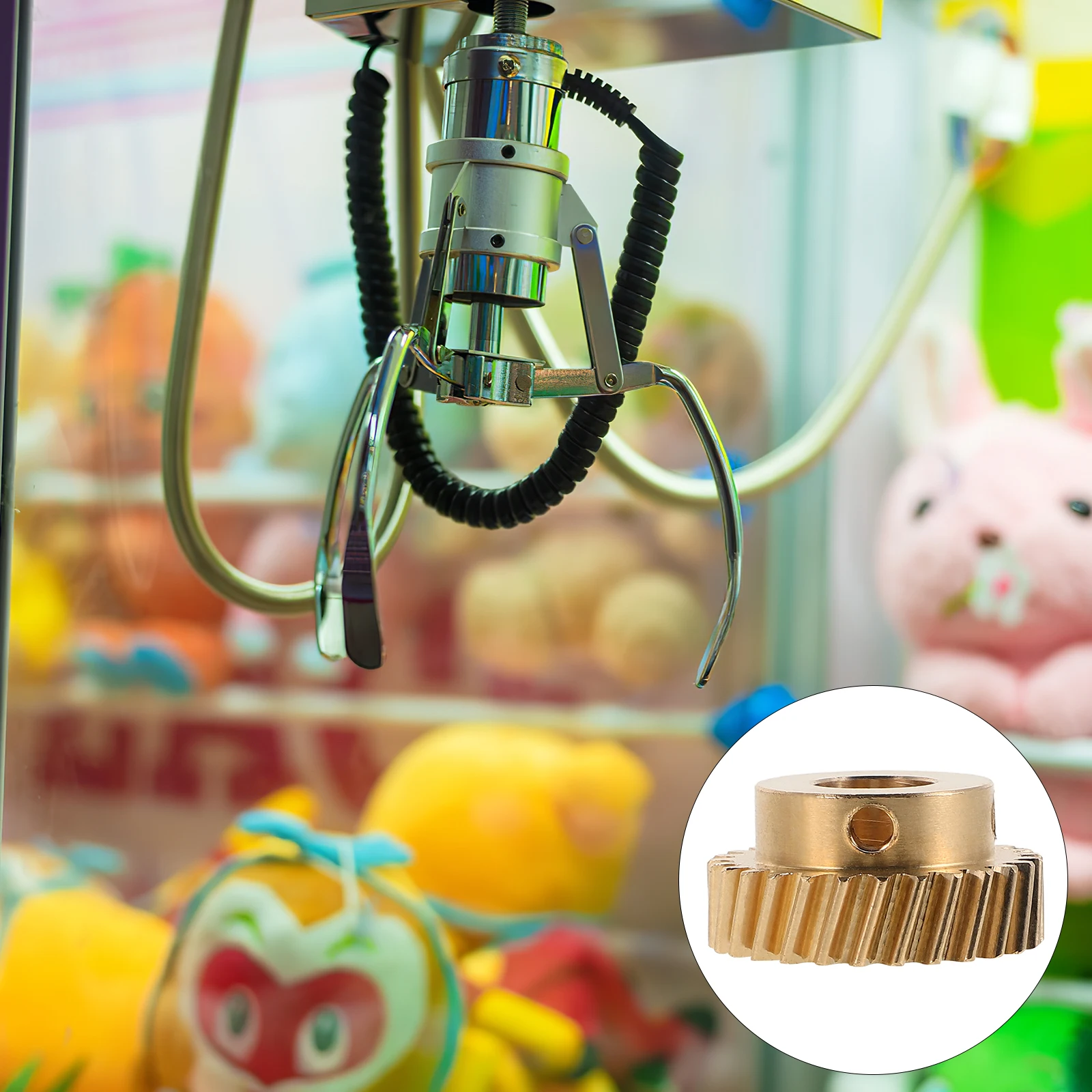 Flat Tooth Copper Gear Claw Machine Parts Dual Hole Metal Pinion Gears Vending Machine Tools Repair Manual Gaming Components