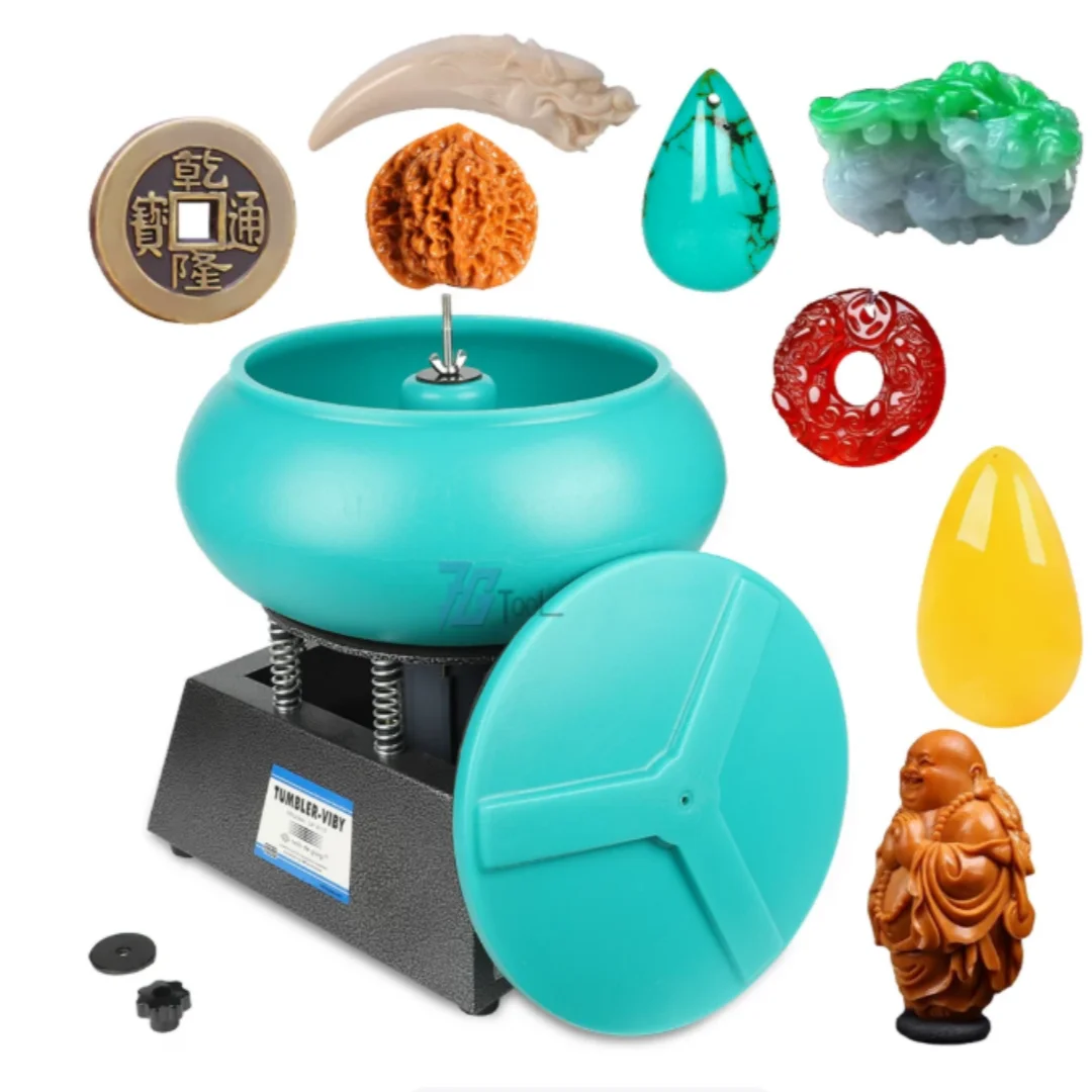 Mini & Medium Vibratory Barrel Polisher Vibration Tumbling Grinding Machine for Jadeite Agate Rock Copper Hardware Jewelry