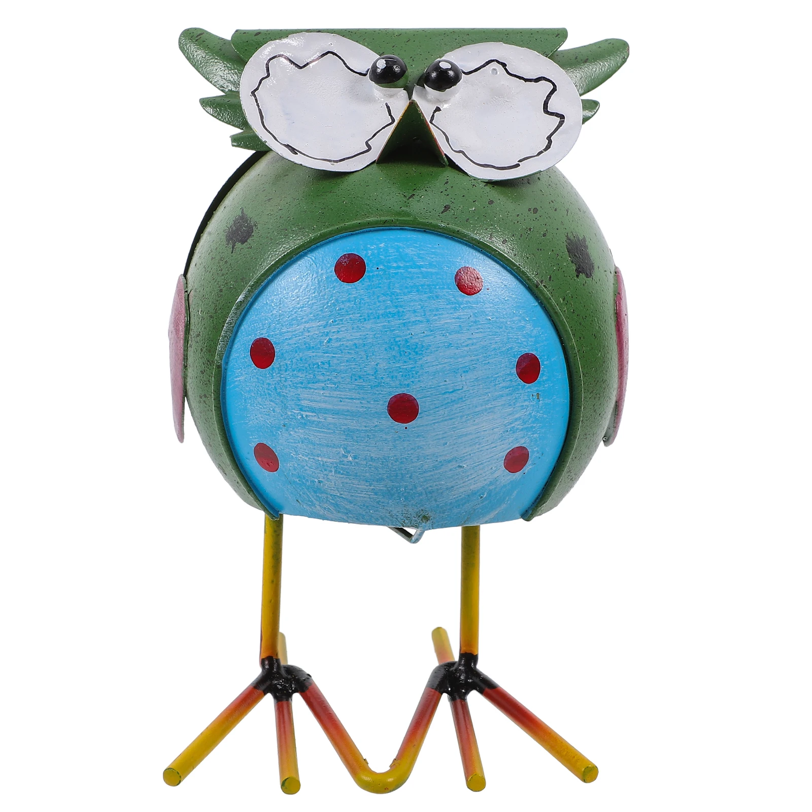 

Owl Ornament Decorative Animal Sculpture Iron Art Creative Statue Desktop Shelf Office Garden Pond Decor Adorable