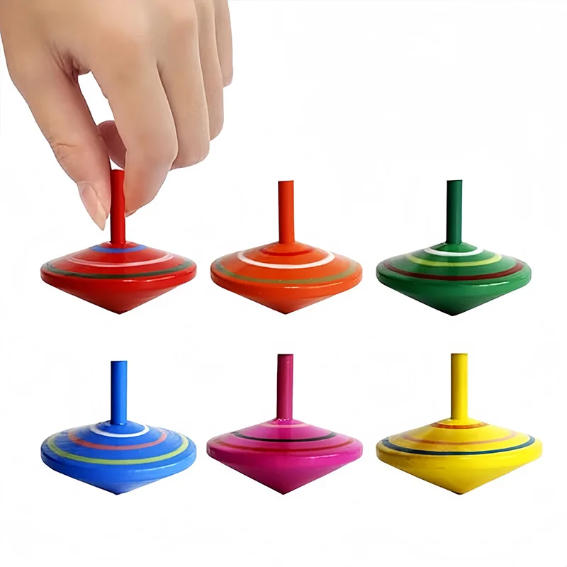 5-30 Stück Holz-Kreisel Regenbogen-Gyro-Spielzeug für Kinder Geburtstagsparty-Geschenke Valentinstag-Geschenk Klassenraumpreis Geschenktüten-Füller – Detail 4