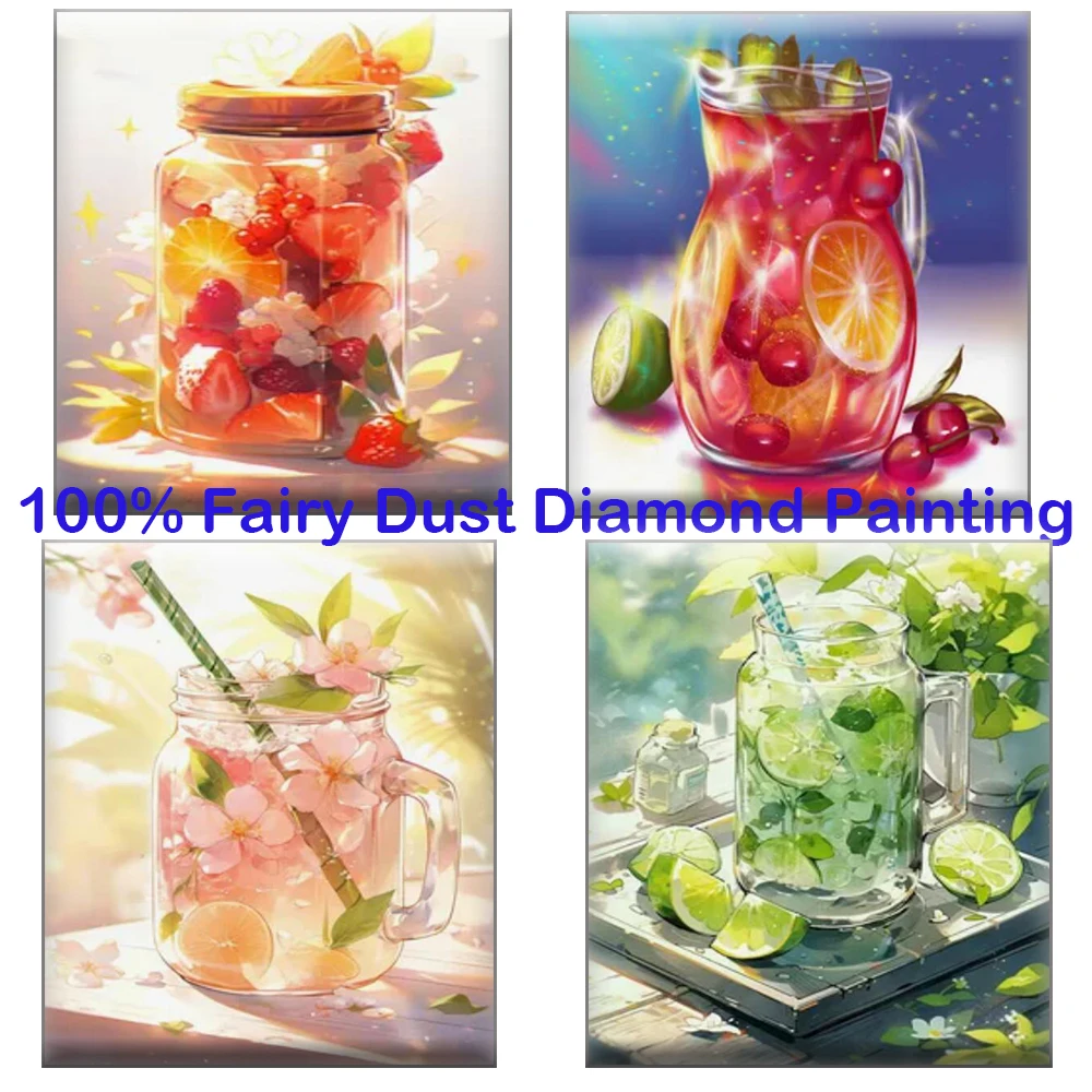 

Fruit Juice 100% Fairy Dust Square Full Diy Diamond Painting Cross Stitch Embroidery Mosaic Home Decor Picture Rhinestones Crys