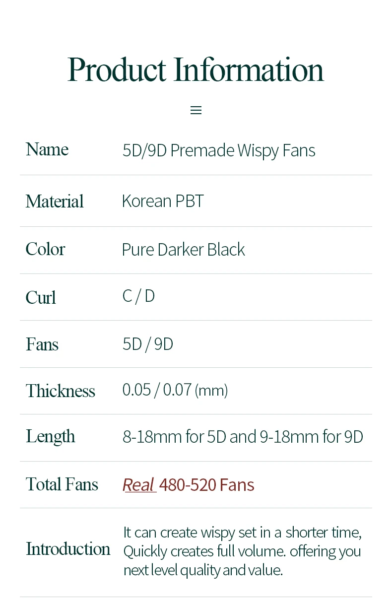 SongLash 5D/9D 05/07 Dicke 9–18 mm, vorgefertigtes Volumen, Wispy Fans Wimpern, handgefertigt, natürliche falsche Wimpern – Detail 1