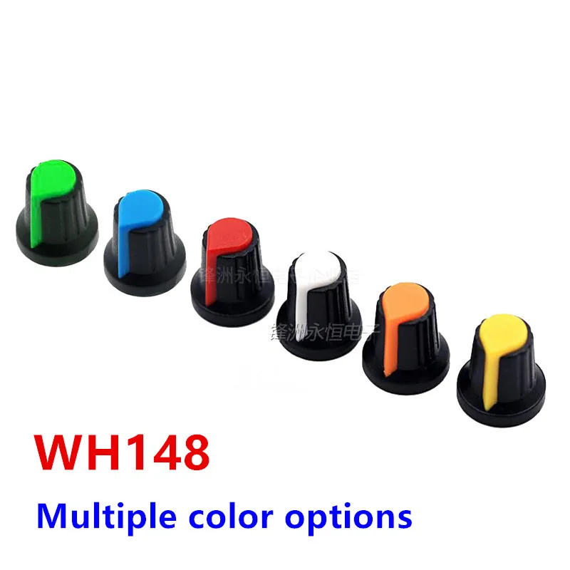 10Pcs WH148 Potentiometer Switch knob Cap Plastic Knob Plum Handle 15X17mm AG2 Handle 6MM BLACK RED YELLOW ORANGE WHITE