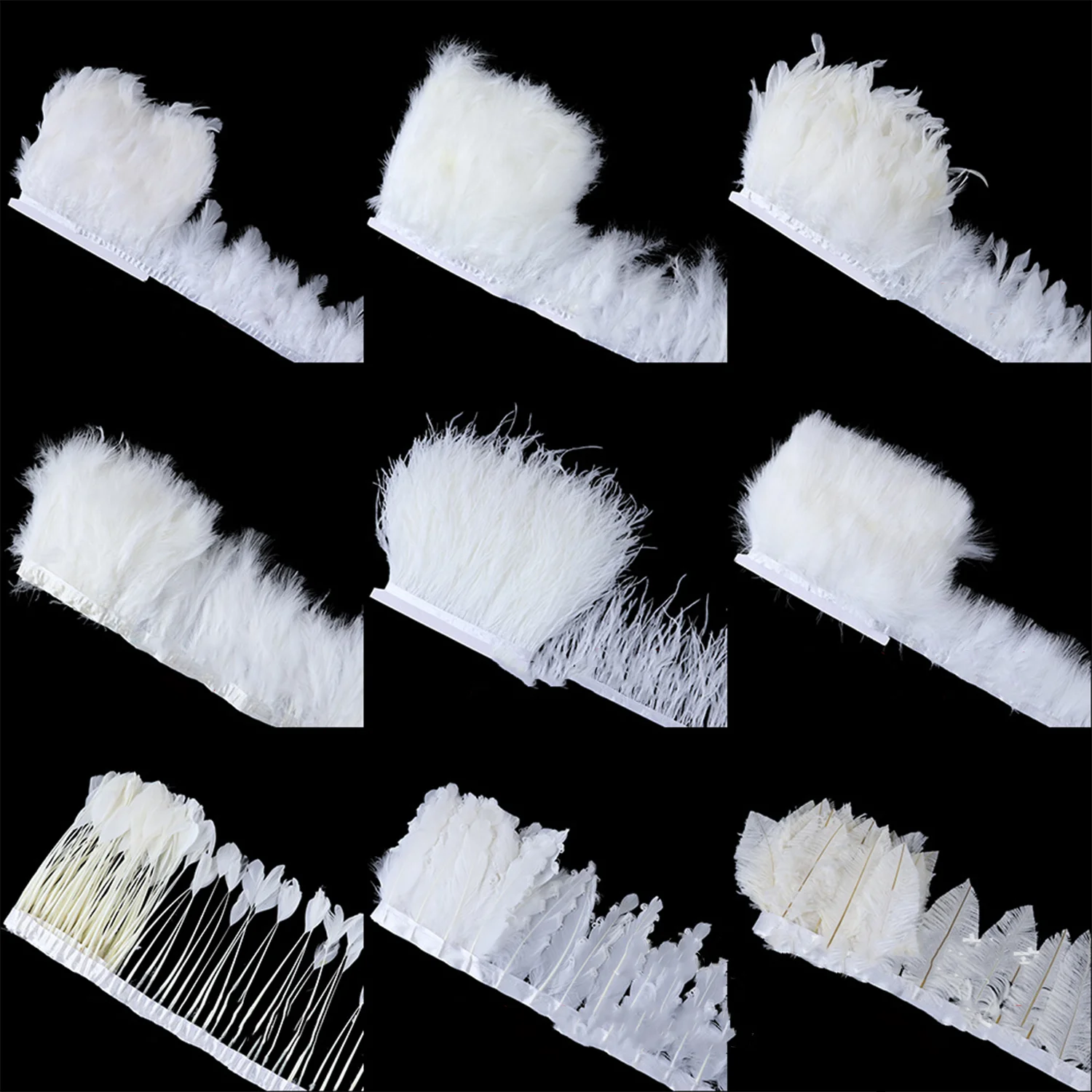 

10 шт., лента с кисточками из белого пера, курица, индейка, страусиное перо для обуви «сделай сам», шапки, аксессуары для одежды, украшения