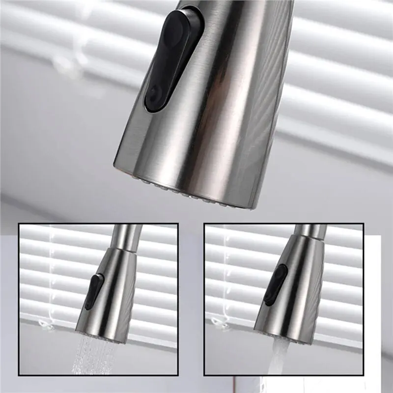FAST-Cold And Hot Water Faucet, 1PC Stainless Steel Pull-Out Kitchen Faucet, Extendable Rotatable Sink Installation