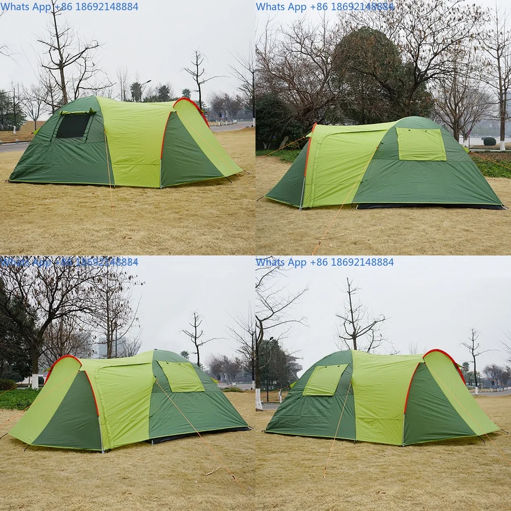 Tunnel Tent Outdoor Waterproof Windproof Camping Tent with Sun Shelter