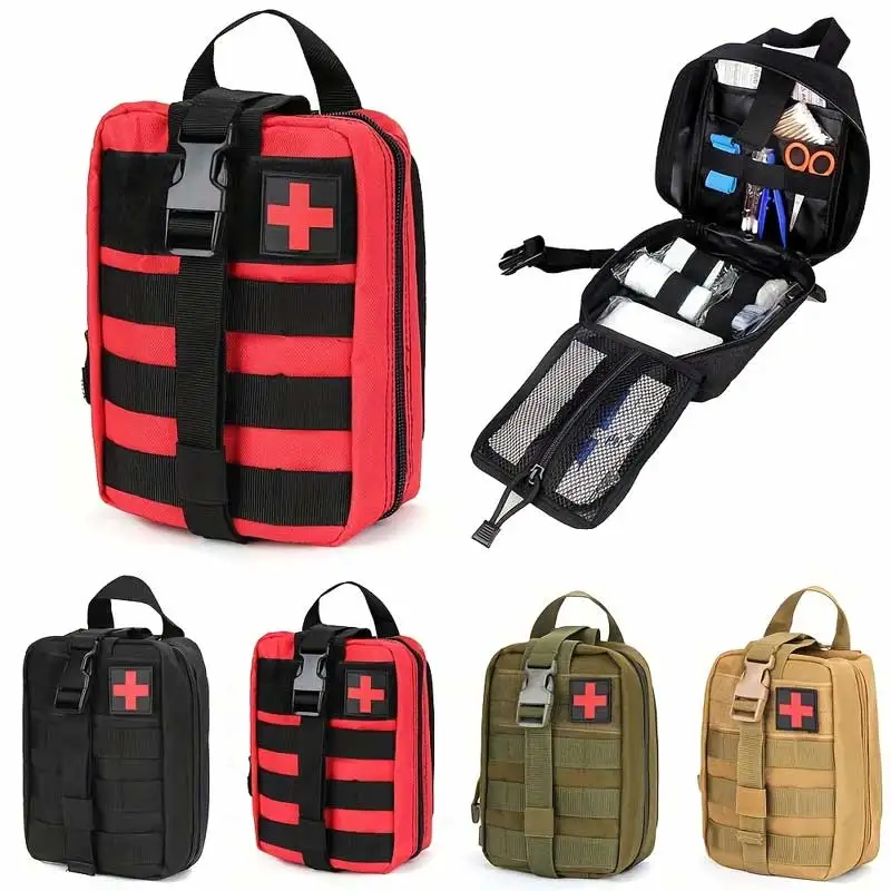 Kit de emergencia táctico EMT, botiquín de primeros auxilios para senderismo y acampada, para primeros auxilios al aire libre, acampada, pesca, ejército, senderismo