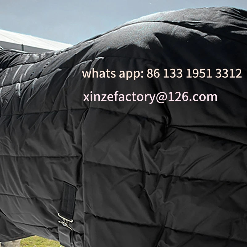 قابلة للتخصيص لملابس الحصان الشتوية الدافئة المقاومة للماء وقابلة للتنفس وخط مضغوط من قماش النايلون المبطن وحزام ملابس الحصان #4