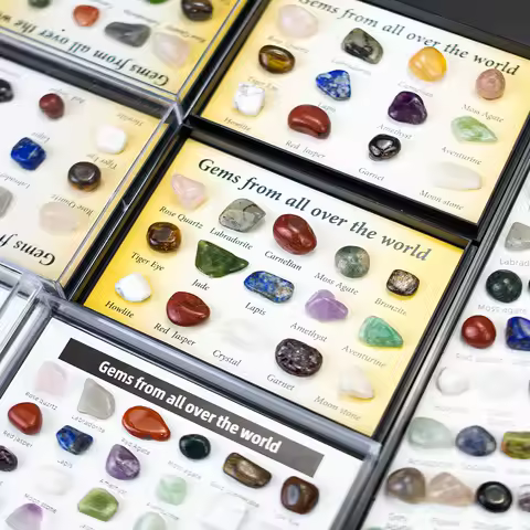 36/24/15/12pcs Natural crystal gemstones mineral specimens Collection with Box Quartz Crystal Amethyst Stone Mineral Specimen