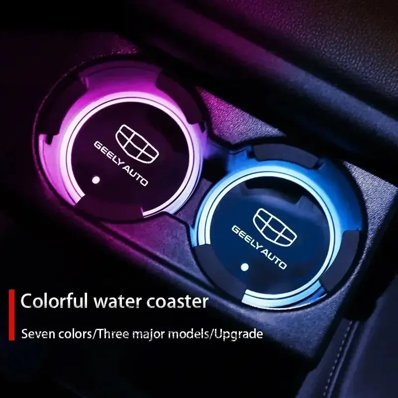 

Car Led Luminous Coaster Atmosphere Light Water Cup Mat Accessories For Geely Emgrand 7 EC7 EC8 GE GT EV8 EX7 CK GS GL EC715 EC7