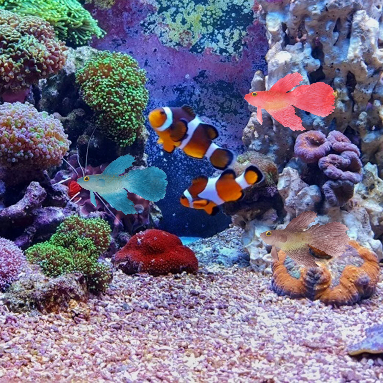 

3Pcs Silicone Fake Fish Realistic Aquarium Decor Decorative Goldfish Figures Household Fish Tank Accessory Lovely Aquarium