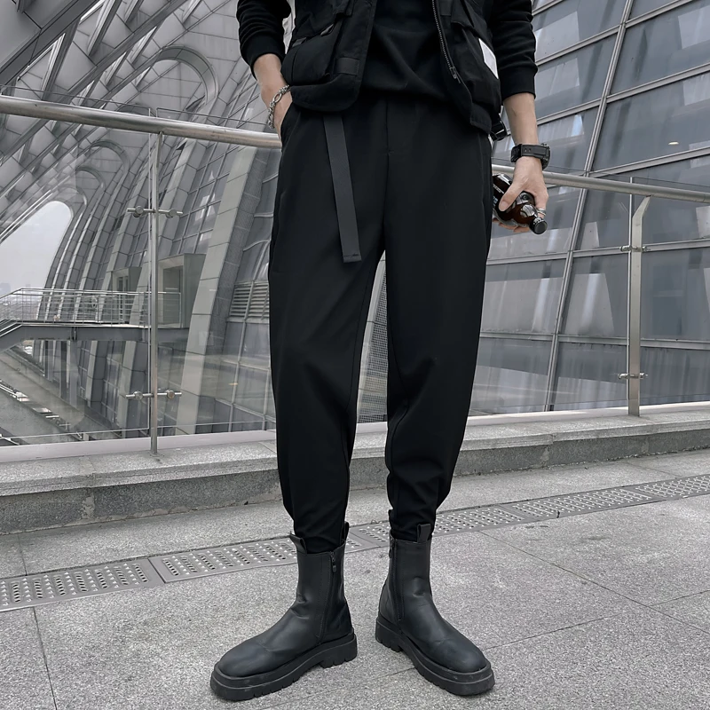 

Suit Pants Man Harem Pants Fashion Harajuku Loose Business Smart Casual Men Ankle-Length Trousers Streetwear Large Size 5XL