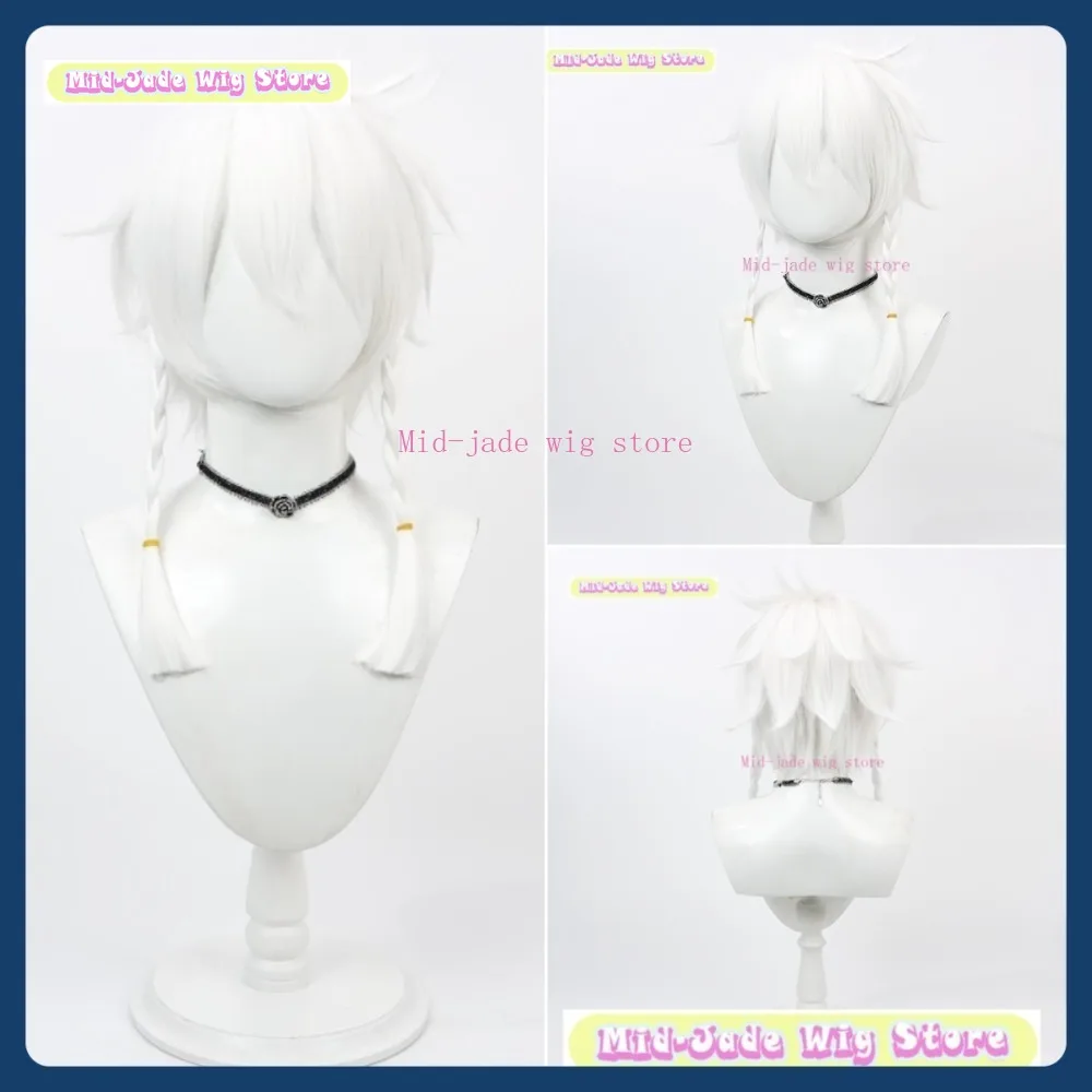 Mid-jade peruca loja identidade v profeta branco profeta cosplay peruca halloween cosplay restaura anime personagem trajes e adereços