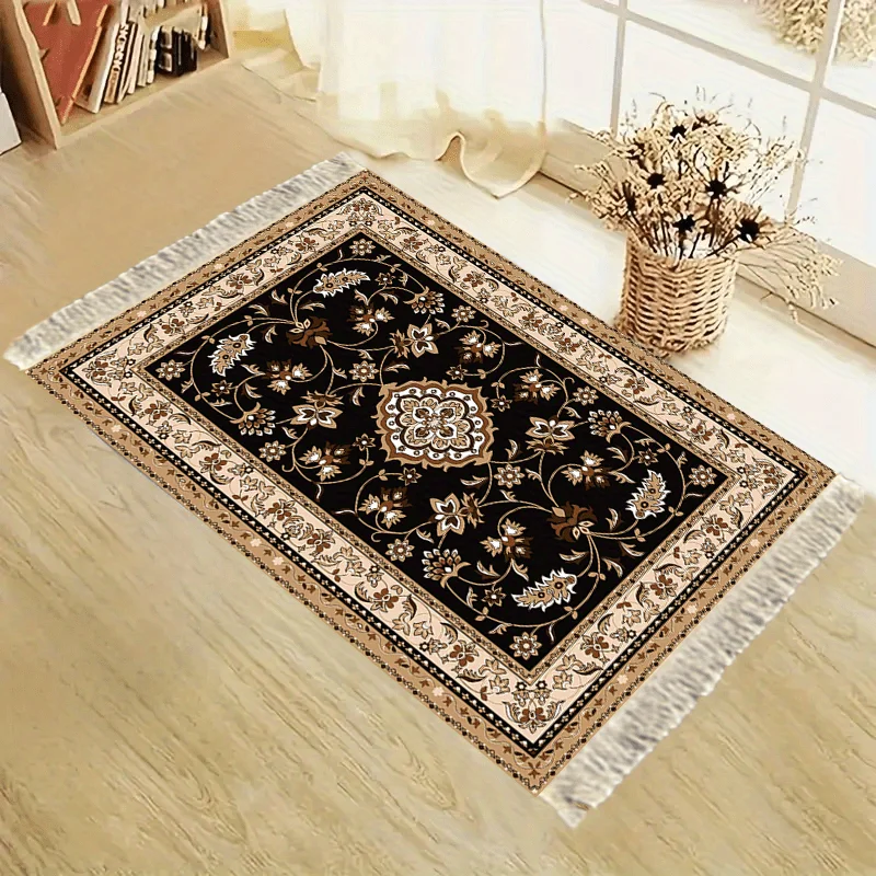 VIKAMA Prayer Mat with Persian Pattern and Tassels Foldable Prayer Rug for Indoor and Outdoor Use Portable Muslim Prayer Mat