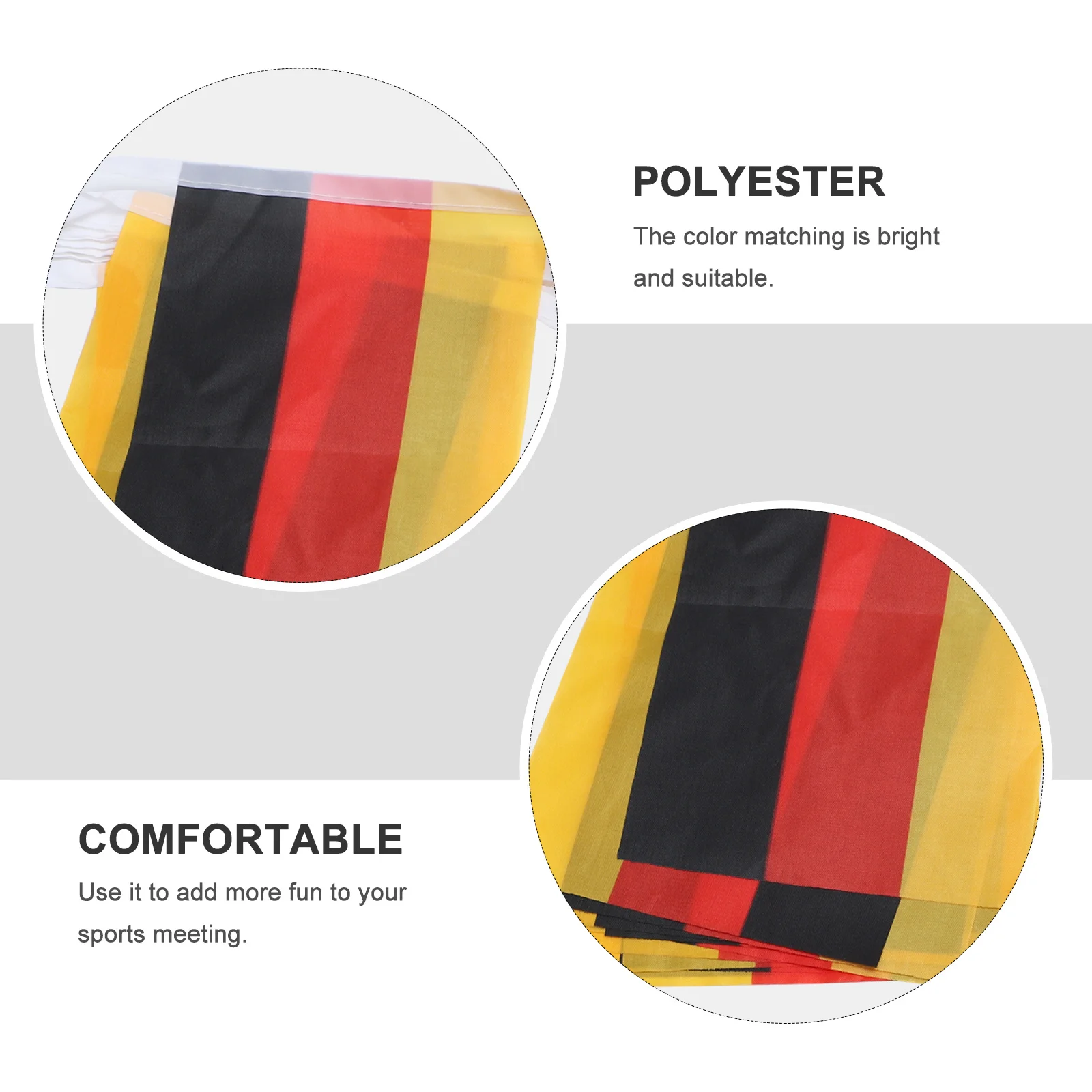 

1Pcs Extra-Long German String Flag Decorative for Sports Meeting Outdoor Indoor Use Bright Color Fade Resistant Polyester Flag
