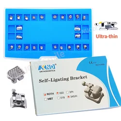 24Pcs/Set Orthodontic Dental MIM Metal Self-Ligating Bracket Roth/MBT 0.022 345Hooks Orthodontic Self Ligation Braces Brackets