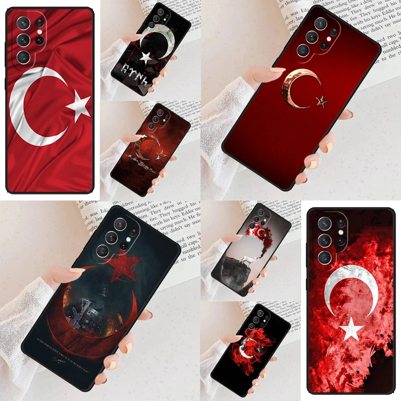 Funda para Teléfono Celular con Estampado de la Bandera de Turquía Ataturk para Samsung Galaxy S26 Ultra S25 S24 S23 S22 S21 S20 Note10