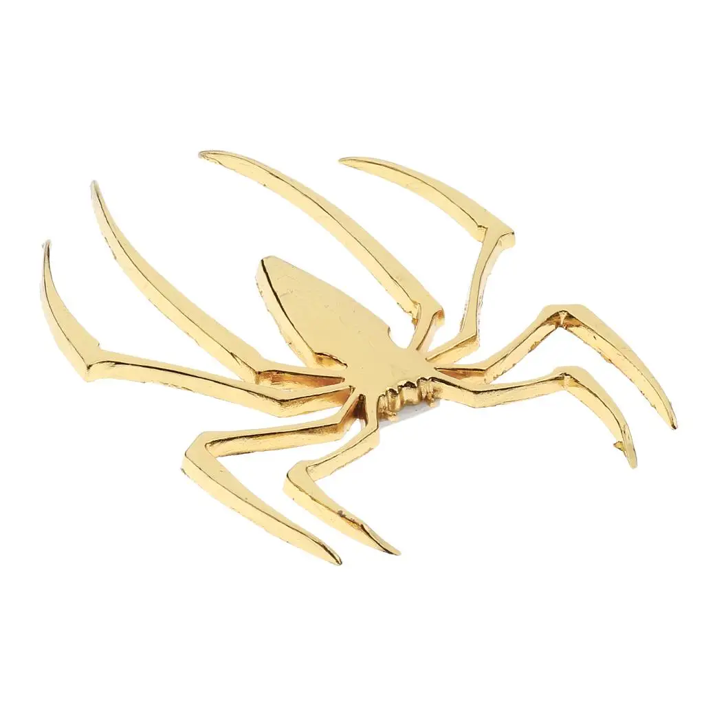 Car Truck Motor Decor Decal 3D Gold Spider Metal Shape Emblem Sticker